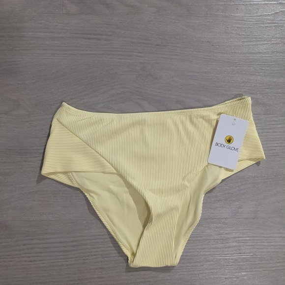 Body Glove High Waisted Bikini Bottom Swimsuit - Light Yellow - SMALL - Picture 3 of 3
